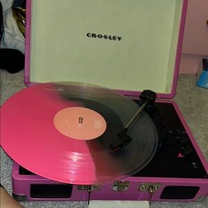 Crosley Pink and Gray Vinyl Records Collection